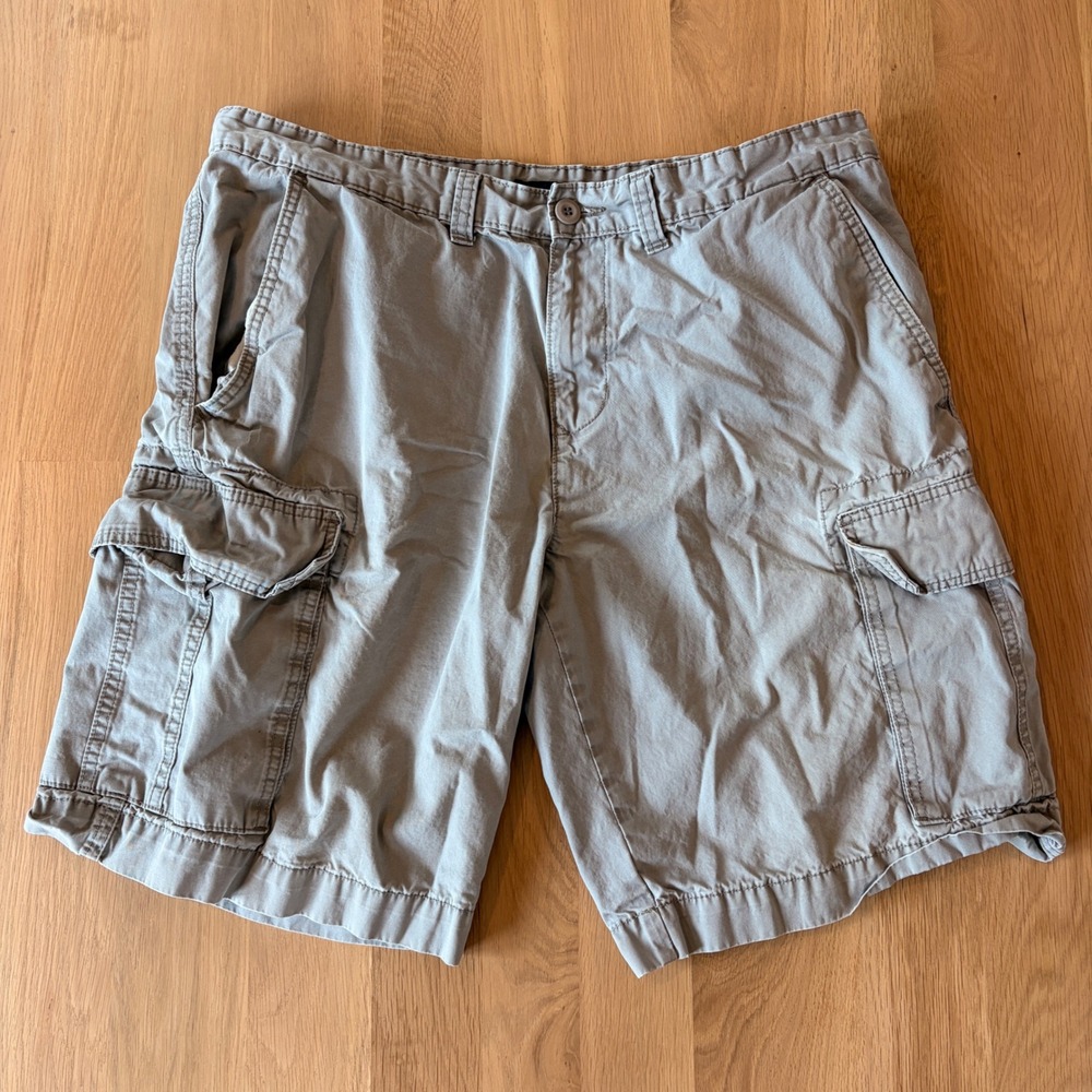 Tommy Hilfiger Cargo Shorts Mens 38 Gray Y2K Heavy Baggy Utility